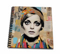 3dRose Cassie Peters Digital Art - Retro Woman Mixed Media Collage - Drawing Books (db-385430)