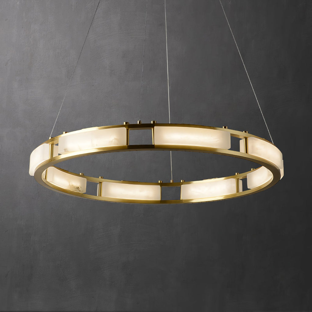Round Qatar Alabaster Chandelier