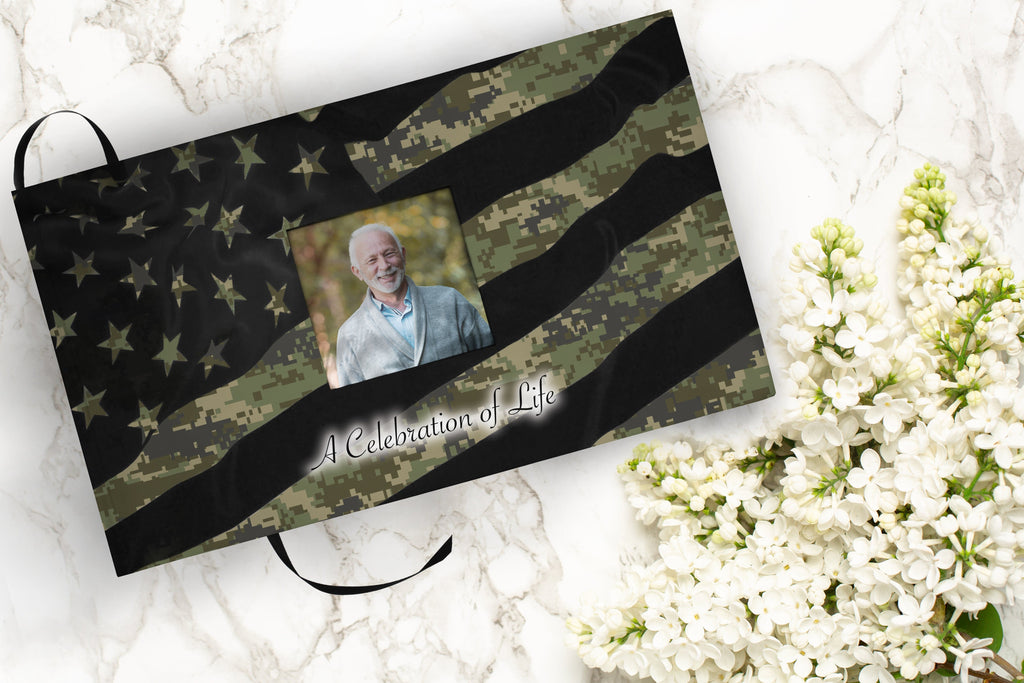 Digital Camouflage Flag Military Cremation Urns for Human Ashes - Large Adult Funeral Urn